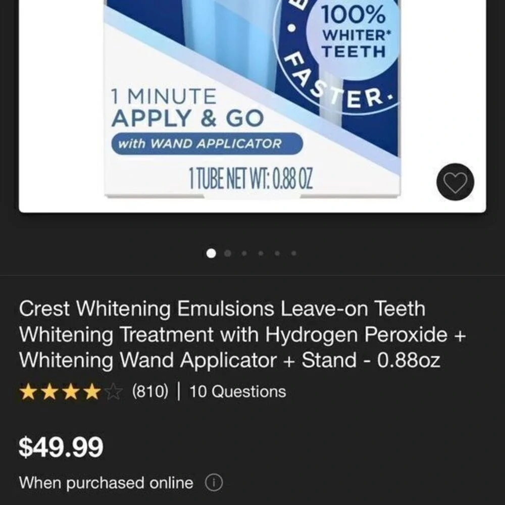 NIB Crest Whitening Emulsions Leave-On Teeth Whitening Treatment‎ EXP 12/22